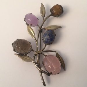 Walter Lampl Sterling Silver Carved Flower Brooch